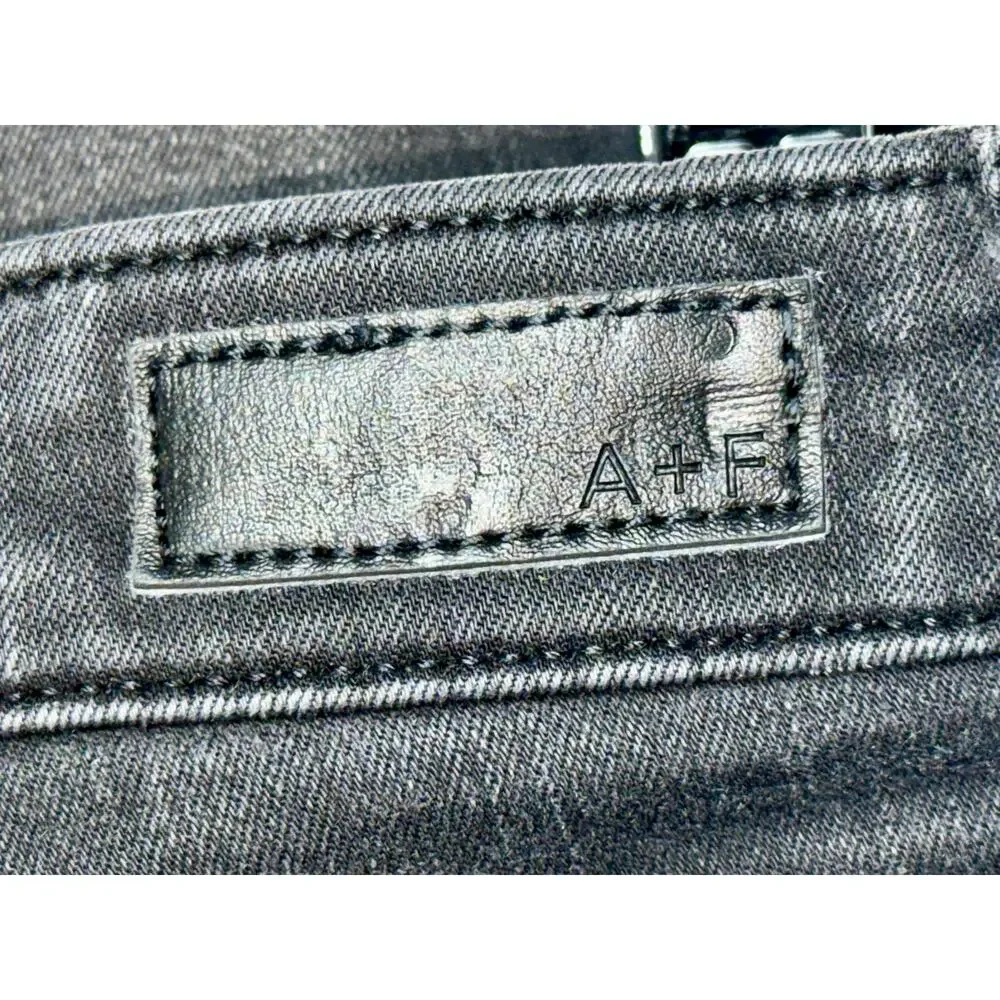 Abercrombie & Fitch Simone High Rise Ankle Black Distressed Skinny Jeans Size 24